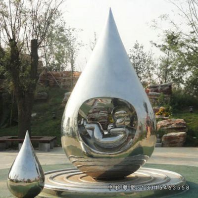 广场水滴不锈钢雕塑