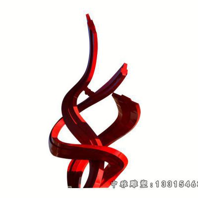 不锈钢创意丝带雕塑