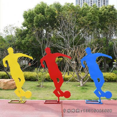 不锈钢运动踢足球人物雕塑