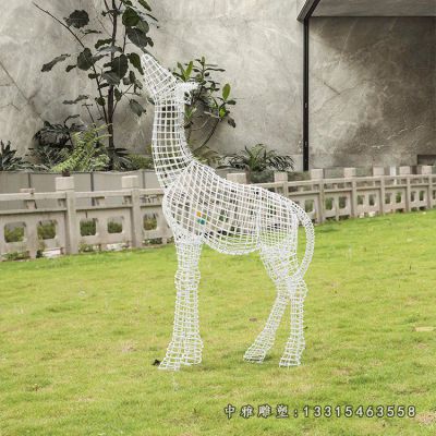 不锈钢动物长颈鹿雕塑