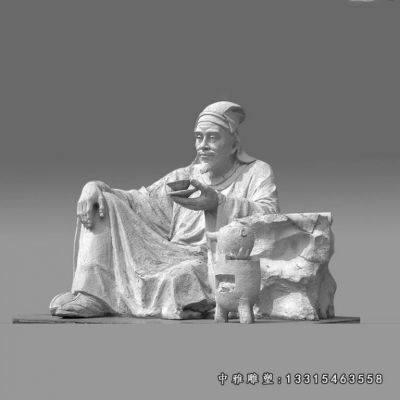 茶文化陆羽名人石雕