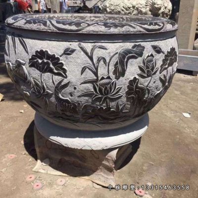 仿古石雕圆形水缸