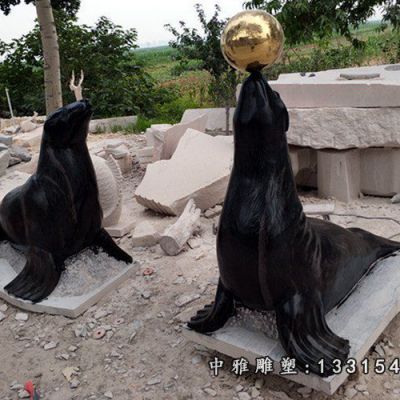 石雕动物海豹