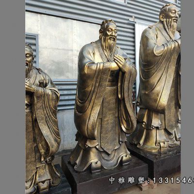 孔子行礼教铜雕