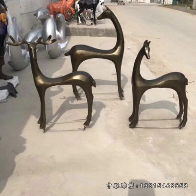 铜雕梅花鹿雕塑