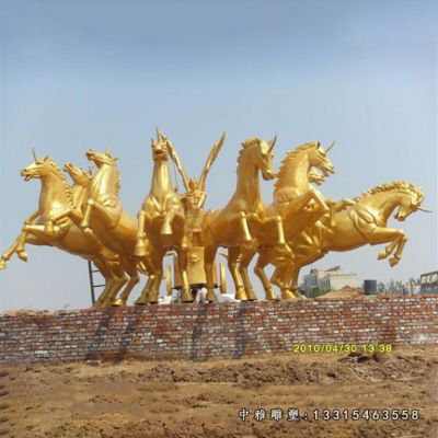 铜雕广场阿波罗战车