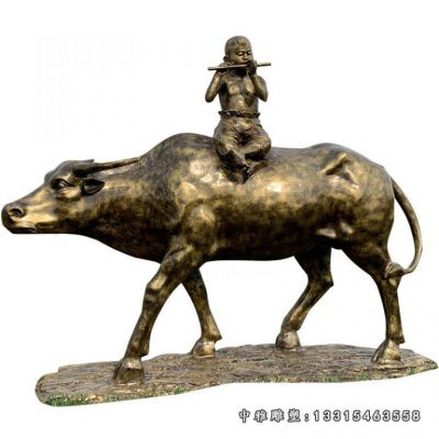 铜雕放牛牧童