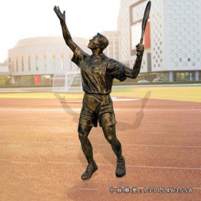 铜雕羽毛球人物