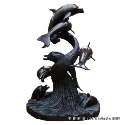 铜雕动物海豚