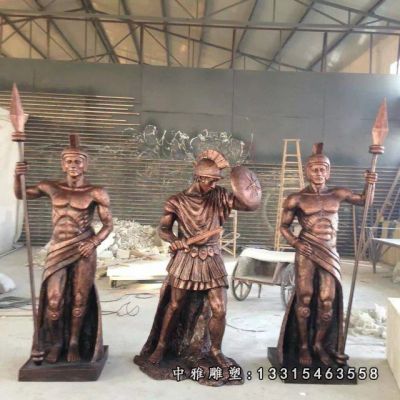 铜雕西方战士