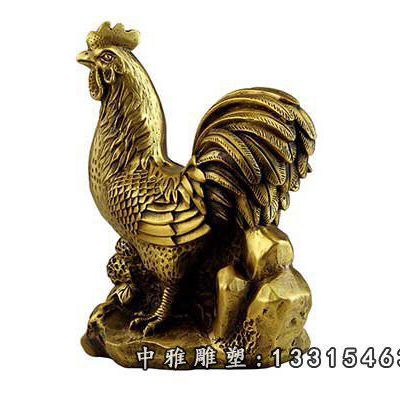 招财进宝公鸡铜雕