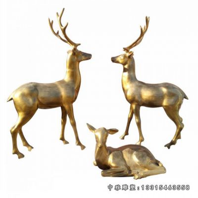 小鹿动物铜雕