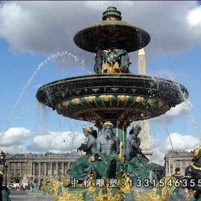 铜雕广场喷泉
