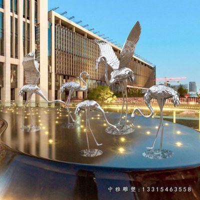 不锈钢火烈鸟雕塑