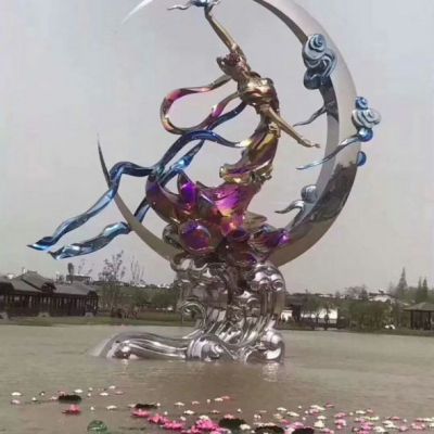 嫦娥奔月不锈钢雕塑