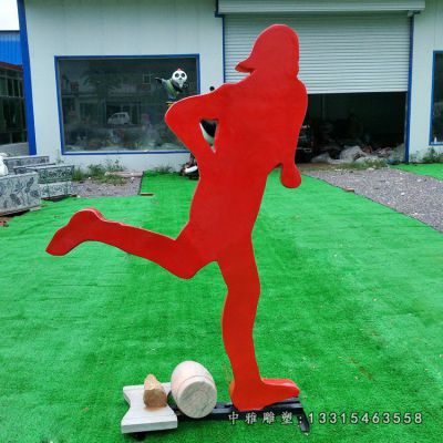 剪影不锈钢跑步人物雕塑