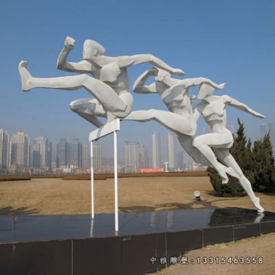 跨栏人物不锈钢雕像
