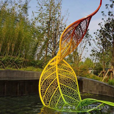 公园树叶不锈钢摆件