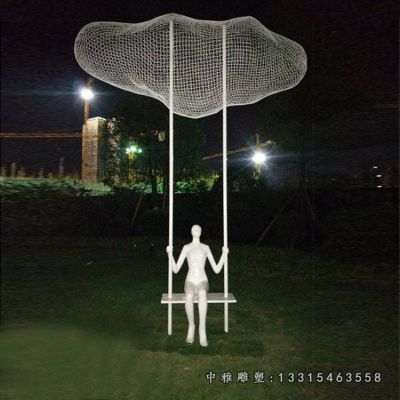 小区云朵不锈钢雕塑