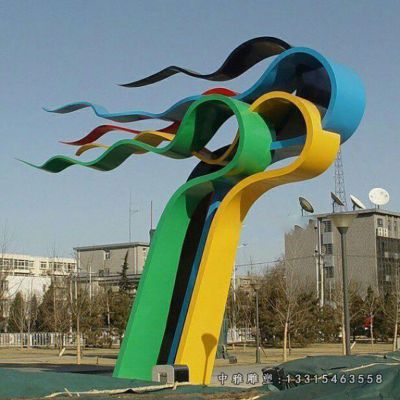 不锈钢大型飘带雕塑