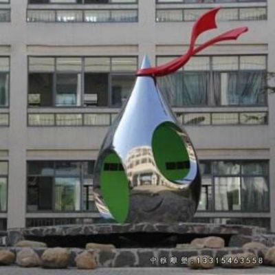 镜面水滴不锈钢雕塑