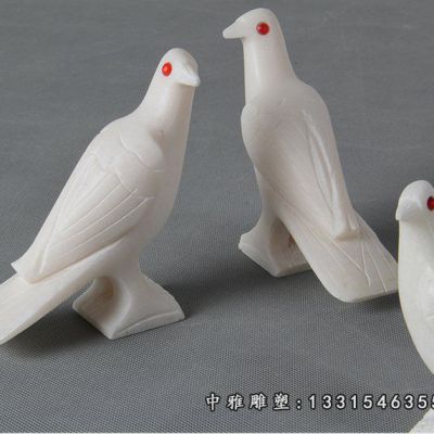 汉白玉石雕鸽子