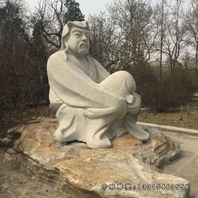 田园诗人石雕陶渊明