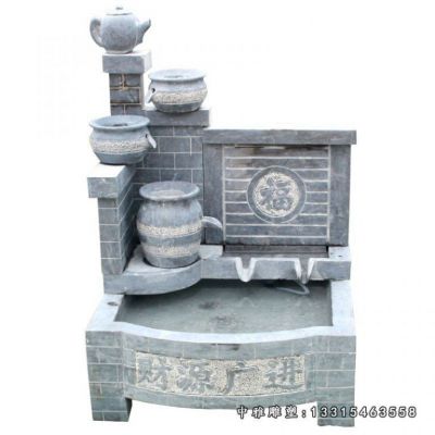 石雕仿古流水池摆件