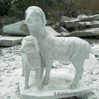 石雕动物羊摆件