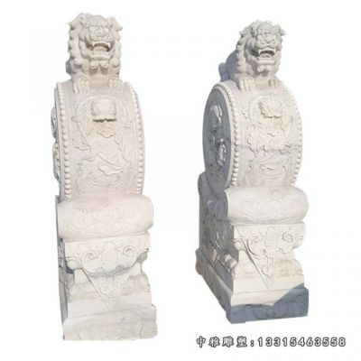 宅门石雕狮子抱鼓石摆件