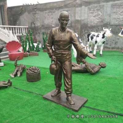 铜雕迎宾店小二