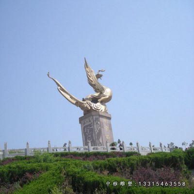 广场铜雕凤凰