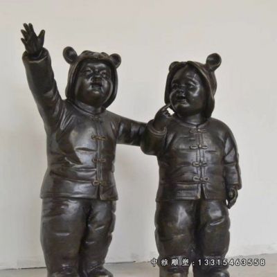 铜雕儿童摆件