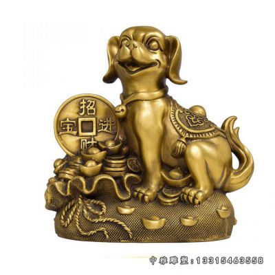 铜雕招财小狗