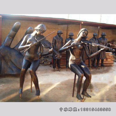 小提琴人物铜雕雕塑