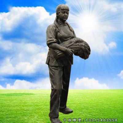 丰收铜雕人物雕塑