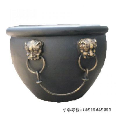 圆形水缸铜雕雕塑