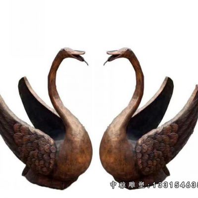 天鹅动物铜雕