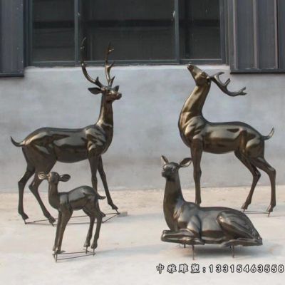 铜雕抽象梅花鹿