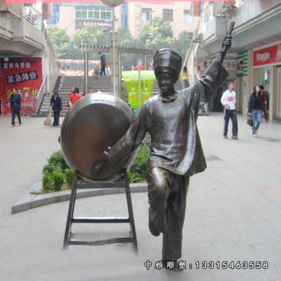 城市铜雕少数民族