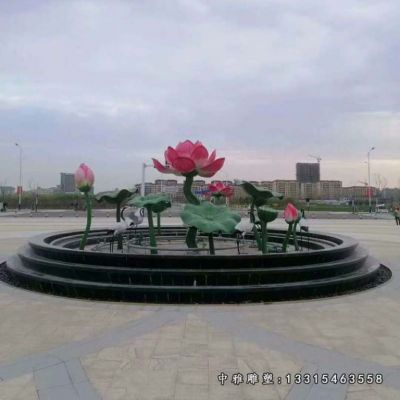 仿真荷花不锈钢雕塑