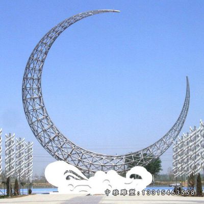 大型月亮不锈钢雕塑