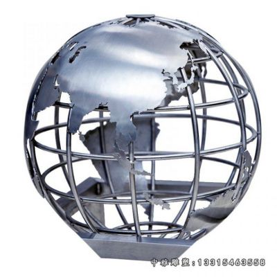 不锈钢镂空地球仪雕塑