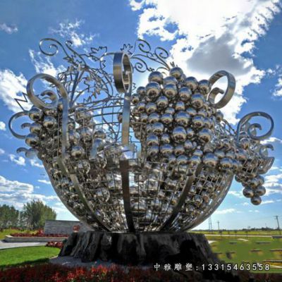 葡萄不锈钢雕塑
