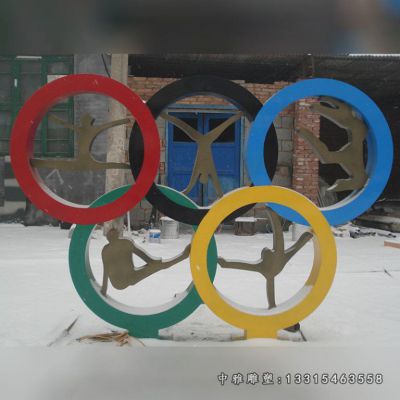 奥运五环不锈钢雕塑