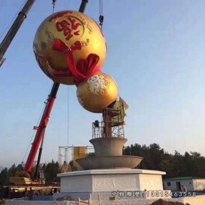 广场葫芦不锈钢摆件
