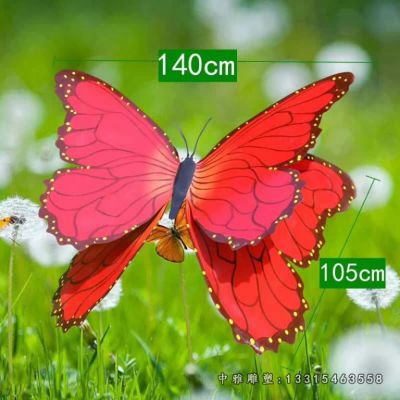 不锈钢彩绘蝴蝶雕塑