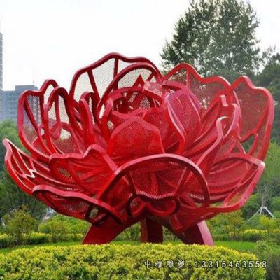 花朵景观不锈钢雕塑