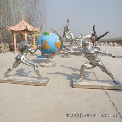 击剑不锈钢人物雕塑