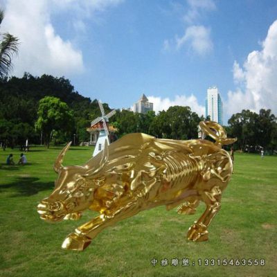 抽象牛不锈钢摆件